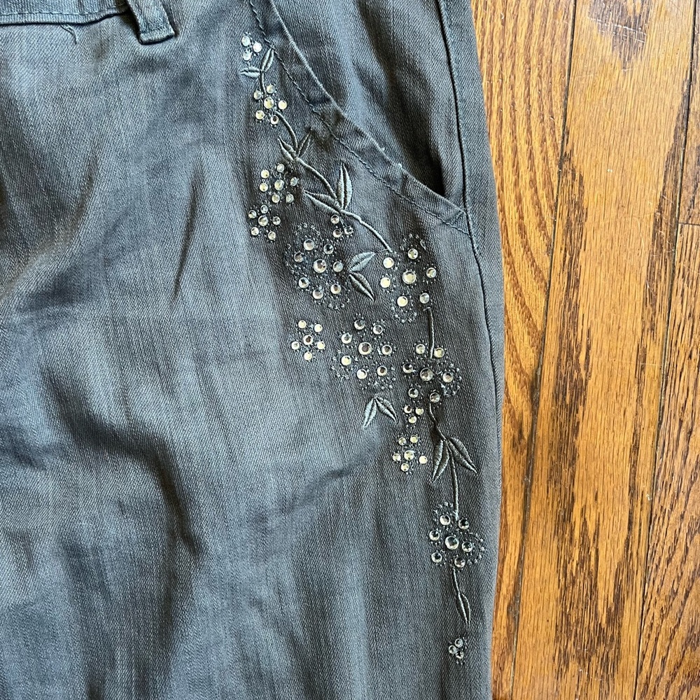 American Glamour by Badgley Mischka Embroidered Jeans - Picture 4 of 7